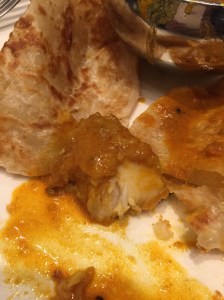 Thick chunk of fish in the curry