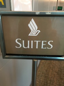 Sign indicating entry for Suites passengers