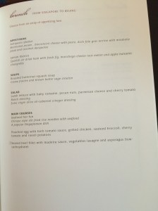 Western selection (what I opted, except for the main course which was my BTC and the soup)