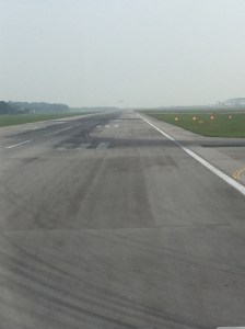 On the runway - preparing for take off