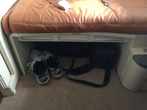 Storage underneath the ottoman