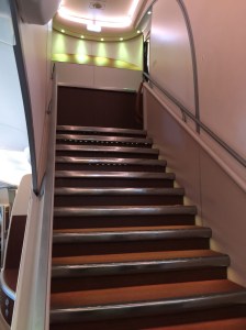 This stairs will bring you to the Business Class section at the upper deck