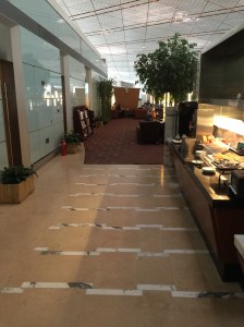 One of the lounge corridor - toilet/shower on the left and another snack counter on the right