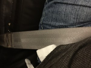 No leather padding for the seatbelt